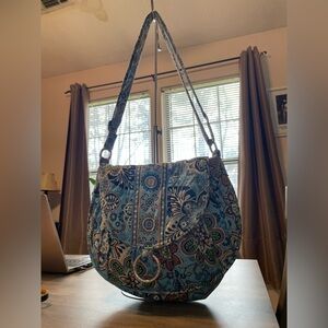 Vera Bradley Blue Paisley Quilted Shoulder Bag
